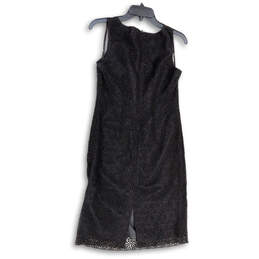 Womens Black Floral Lace Sleeveless V-Neck Back Zip A-Line Dress Size 2 alternative image