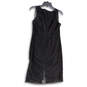 Womens Black Floral Lace Sleeveless V-Neck Back Zip A-Line Dress Size 2 image number 2