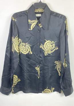 Dries Van Noten Men Black Printed Button Up Shirt Sz 38