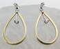 14K Yellow & White Gold 0.12 CTTW Diamond Teardrop Earrings 3.1g image number 3