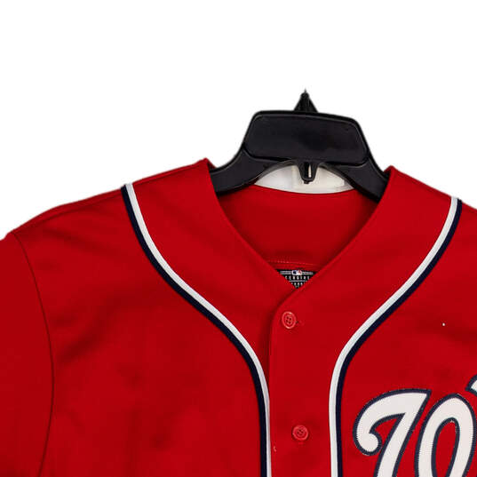 Mens Red Washington Nationals Bryce Harper #34 MLB Baseball Jersey Size L image number 3