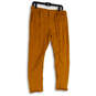 Womens Orange Flat Front Slash Pocket Tie Waist Paperbag Pants Size 4 image number 1