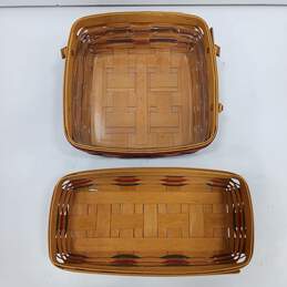 Set of 2 Vintage Longaberger Hand Woven Baskets with Plastic Liner alternative image