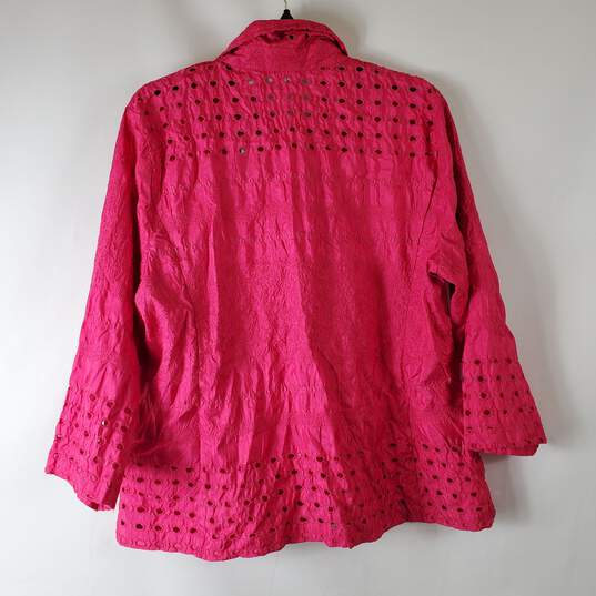 Chico's Women's Pink Button Up Jacket SZ 3 NWT image number 2