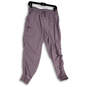 Womens Purple Elastic Waist Drawstring Tapered Leg Jogger Pants Size M image number 1