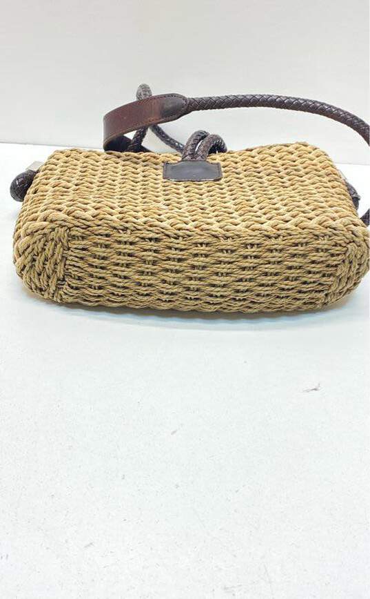 Brighton Leather Woven Crossbody Beige image number 4