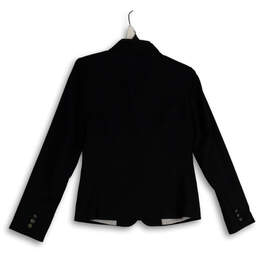 Womens Black Long Sleeve Notch Lapel Single Breasted Two Button Blazer Sz 2 alternative image