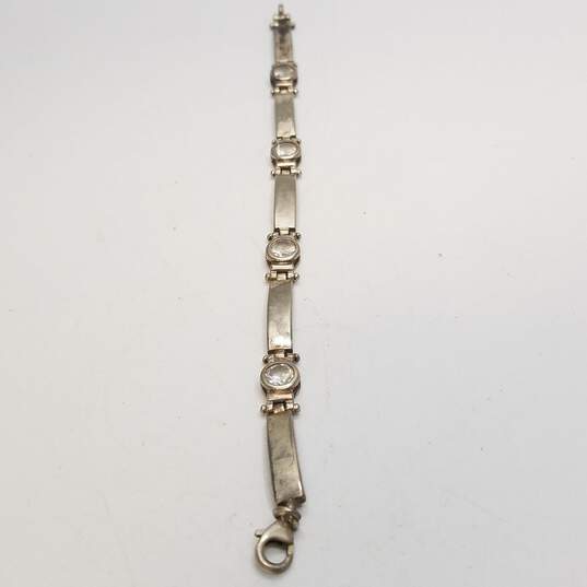 Sterling Silver Crystal Panel Bracelet 13.6g image number 4