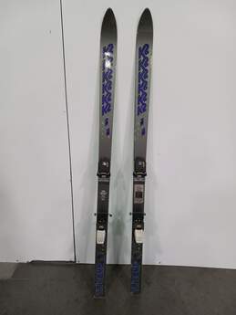 Pair of TR'Comp Team K2 Skis W/ Marker Twin Cam M18 Bindings
