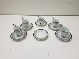 Bundle of 11 Casati Fine Porcelain Demitasse Tea Cups and Saucers
