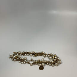 Designer Stella & Dot Gold-Tone Shiny Pearl Multi Strand Chain Necklace alternative image