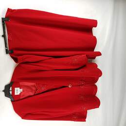 Carissimo Women Red 2 Piece Suit Blazer Skirt XL 22W