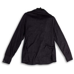 Womens Gray Space Dye Long Sleeve Fleece Lined Collared Full-Zip Jacket L alternative image