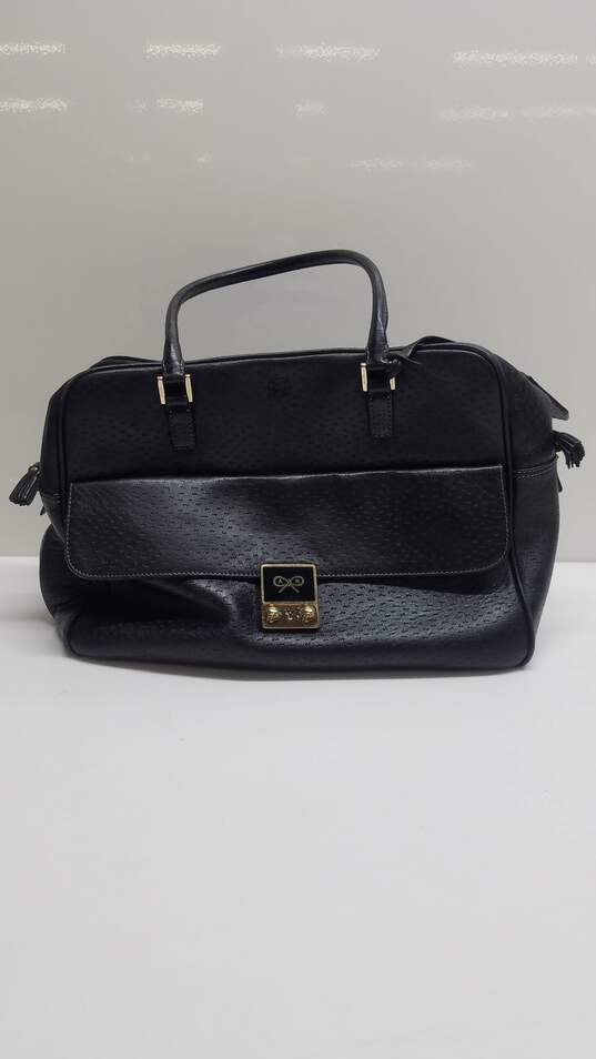 London Anya Hindmarch Tote Semi-Shoulder Black Leather Ladies Bag image number 1