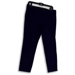 Womens Blue Flat Front Straight Leg Pockets Classic Ankle Pants Size 8 alternative image