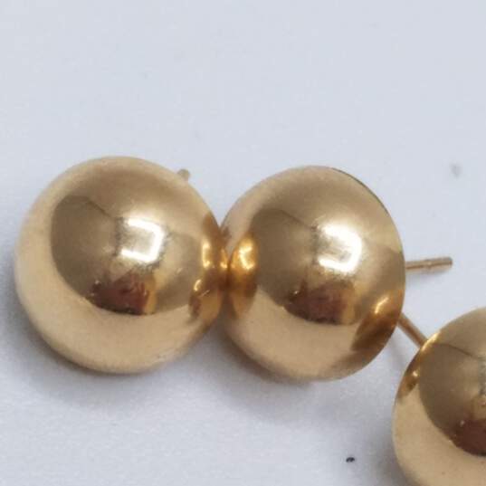 14K Gold Dome Post Earring Bundle 2pcs 1.7g DAMAGED image number 3