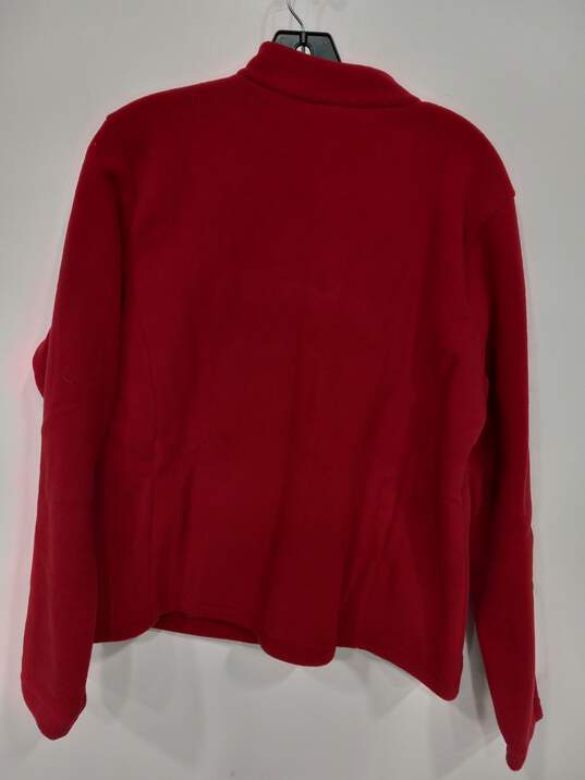 L.L. Bean Women's Red Fleece Sweater Size XL image number 2