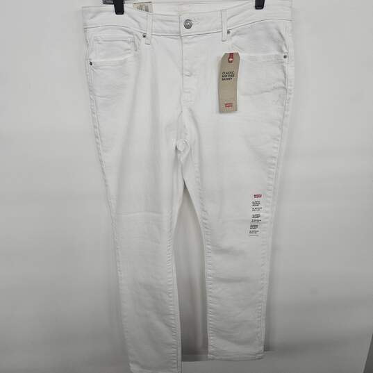 Levi's White Classic Mid-Rise Skinny Jeans image number 1