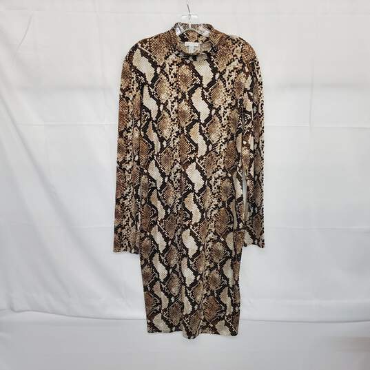 Leith Beige Snake Patterned Midi Dress WM Size XL image number 1