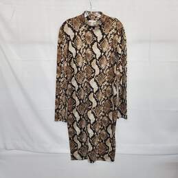 Leith Beige Snake Patterned Midi Dress WM Size XL