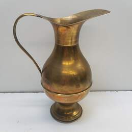Brass 13 inch High  Gold Tone  Table Top  Urn Pitcher / Vase