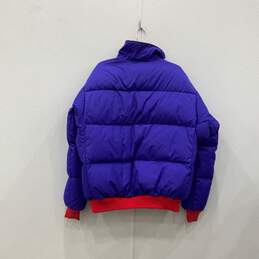 Mens Purple Red Long Sleeve Full Zip Mock Neck Reversible Puffer Jacket Size XL alternative image