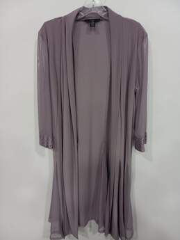 R&M Richards Women's Lavender Sheer Throw Over Cardigan Gown Size 14