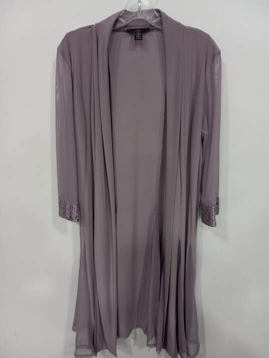 R&M Richards Women's Lavender Sheer Throw Over Cardigan Gown Size 14 image number 1