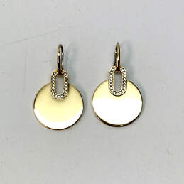 NWT Designer Michael Kors Gold-Tone Rhinestone Pave Disc Drop Earrings alternative image