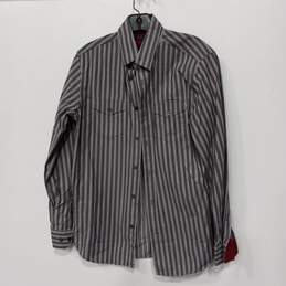 Banana Republic men's Black/Gray/Red Striped Button Down Shirt Size S
