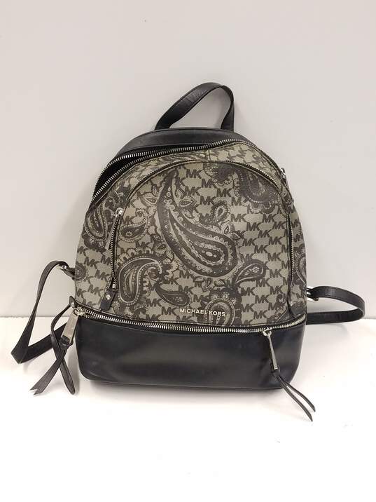 Michael Kors Rhea Paisley Medium Backpack Black image number 1