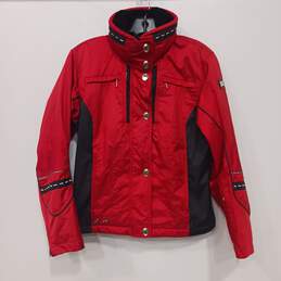 Spyder Red Full Zip Waterproof Jacket Women's Size 6