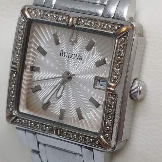 Bulova 11934733 Diamond 26mm Analog Date Watch 68.0g image number 3