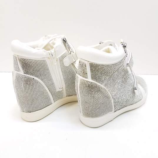 INC International Concepts Debby Sparkle Rhinestone Sneakers Silver 7.5 image number 4