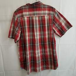 The North Face men's red plaid button up shirt L