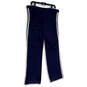 Womens Blue White Striped Elastic Waist Drawstring Track Pants Size Small image number 2