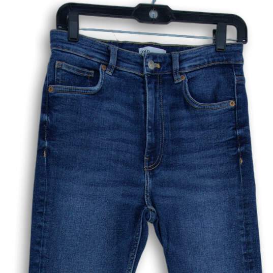 Zara Womens Blue Denim Medium Wash 5-Pocket Design Skinny Leg Jeans Size 6 image number 3