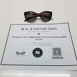 AUTHENTICATED Tiffany & Co Burgundy Cat Eye Sunglasses TF4119