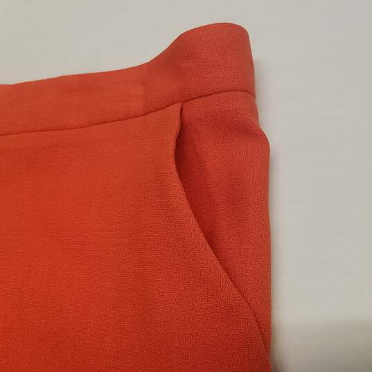 Womens Orange Wool Flat Front High Rise Cropped Wide Leg Pants Size 42 image number 5