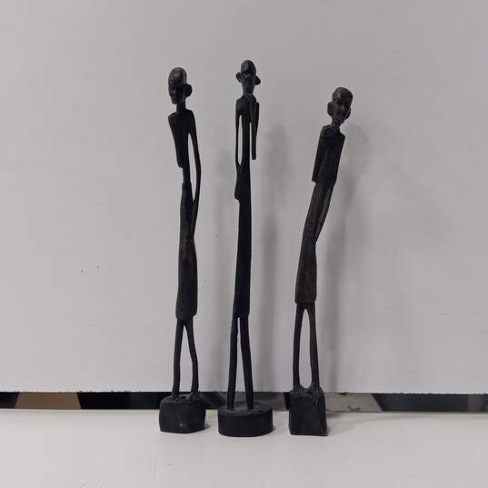Bundle of 3 Assorted Hand Carved Kenyan Wooden Figures image number 1