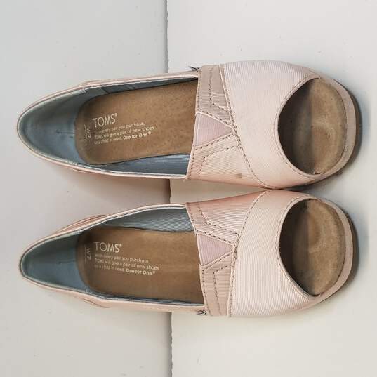 Toms Wedding Collection Pink Peep Toe Womens Wedges Size 7 image number 6