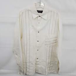 Versace Jeans Couture Men's White Snap Long Sleeve Dress Shirt Size L - AUTHENTICATED