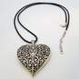 Brighton Silver Tone 2 3/4 in Heart Pendant Necklace 66.8g image number 3
