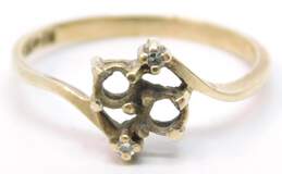 10K Yellow Gold Diamond Accent Ring Setting 1.5g