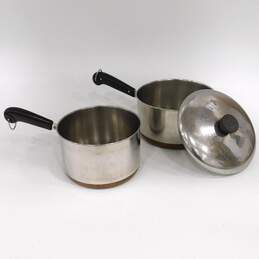 Revere Ware Copper Clad Stainless Steel Sauce Pots W/ 1 Lid