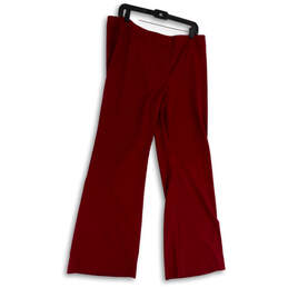 Womens Red Flat Front Straight Leg Regular Fit Comfort Ankle Pants Size 12