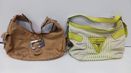 Bundle of 2 Assorted Guess Faux Leather Shoulder Bags image number 1