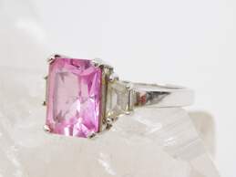 14K White Gold Pink & White Sapphire Ring 5.3g