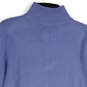 Mens Blue Knitted Mock Neck Long Sleeve Pullover Sweater Size Medium image number 4