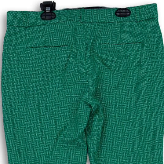 Womens Green Geometric Sloan Flat Front Straight Leg Ankle Pants Size 10 image number 4